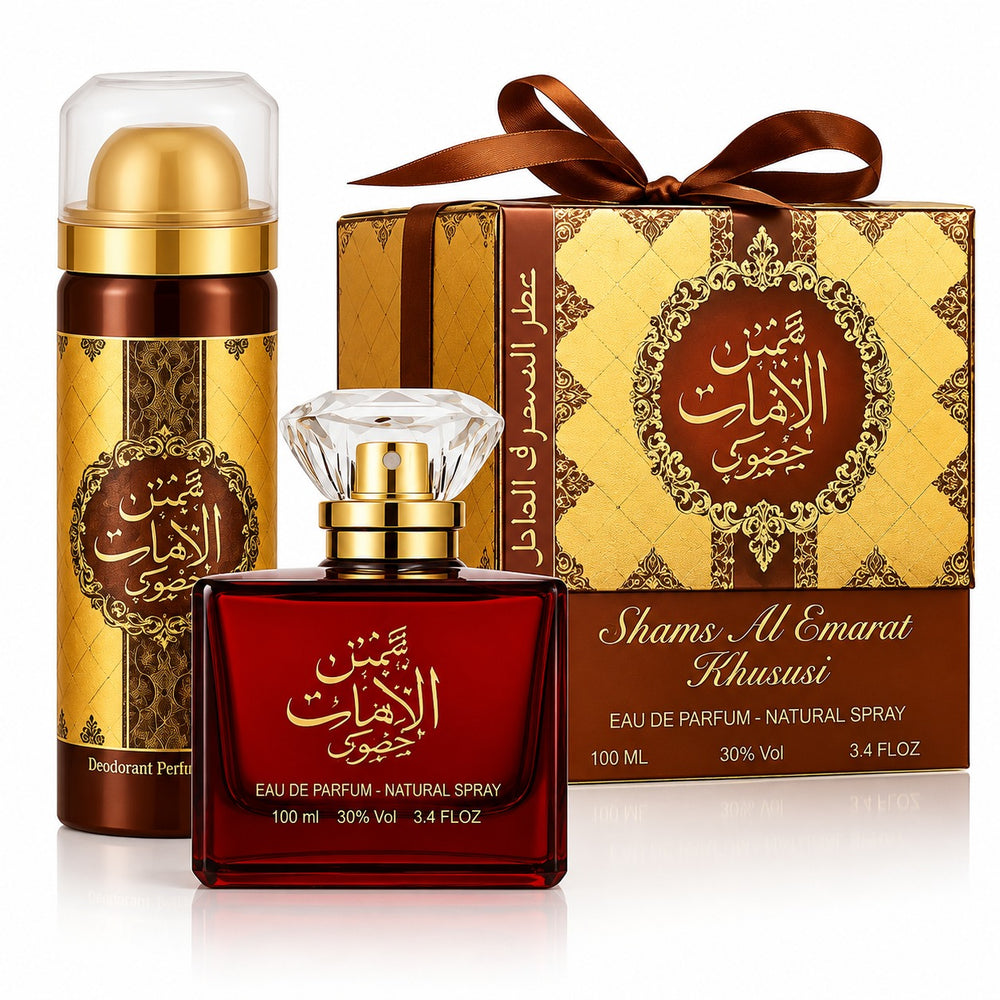 Ard Al Zaafaran Shams Al Emarat Khususi, set Set EDP 100 ml + deodorant 50 ml