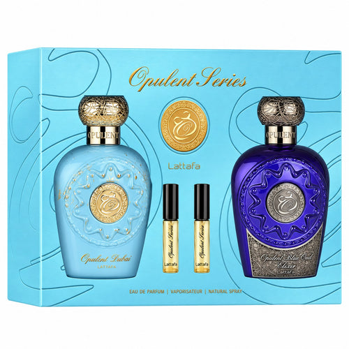 Lattafa Opulent Dubai + Blue Oud Elixir, set 2 × EDP 100 ml